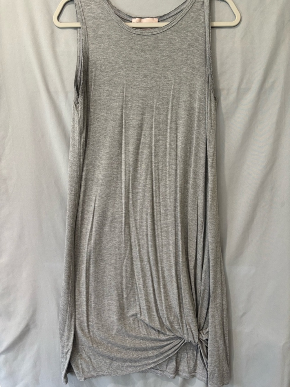 Philosophy Sleeveless Gray Midi Dress with Side Knot